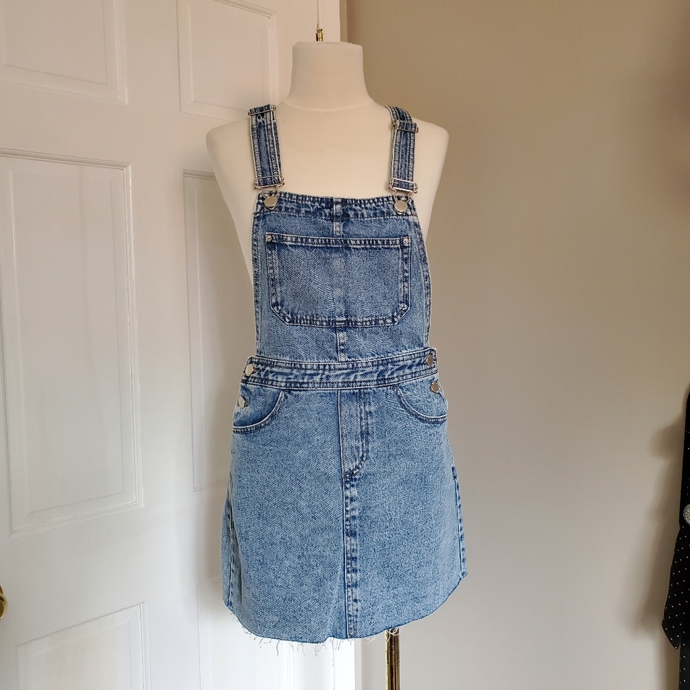 H&M Light Blue Denim Overall Dress